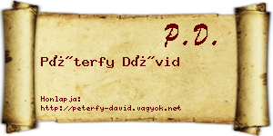 Péterfy Dávid névjegykártya