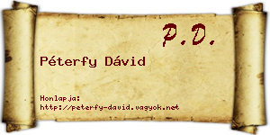 Péterfy Dávid névjegykártya